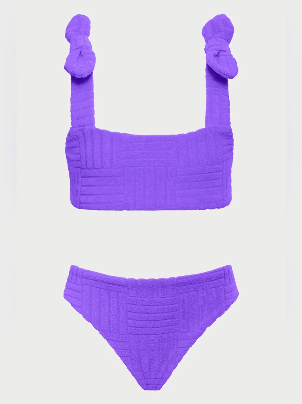Beach Riot “Little Stella” Girls Terry Cloth Purple Two-Piece Swim Size 11/12